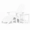  fehér HDPE kerti adirondack szék lábtartóval és asztallal