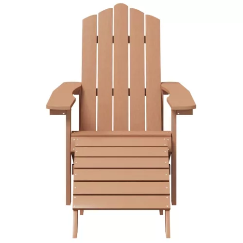  barna HDPE kerti adirondack szék lábtartóval és asztallal