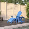  vízkék HDPE kerti adirondack szék lábtartóval és asztallal