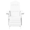  fehér HDPE kerti adirondack székek lábtartóval és asztallal