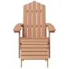  barna HDPE kerti adirondack székek lábtartóval és asztallal