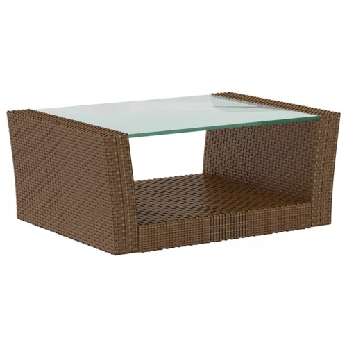  16 részes barna polyrattan kerti ülőgarnitúra párnákkal