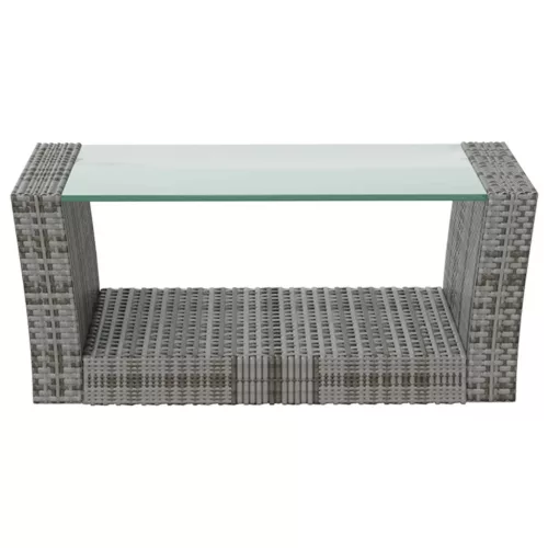  16 részes szürke polyrattan kerti ülőgarnitúra párnákkal