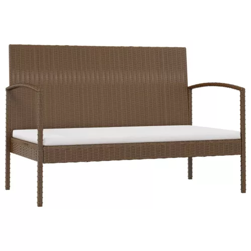  8 részes barna polyrattan kerti bútorszett párnákkal