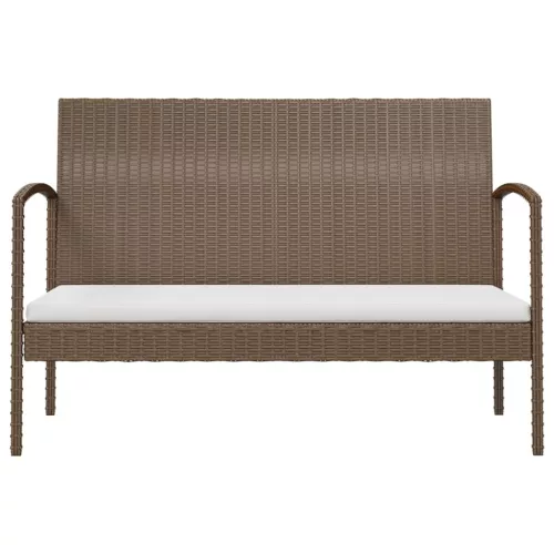  8 részes barna polyrattan kerti bútorszett párnákkal