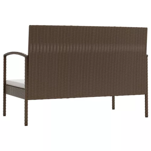  8 részes barna polyrattan kerti bútorszett párnákkal