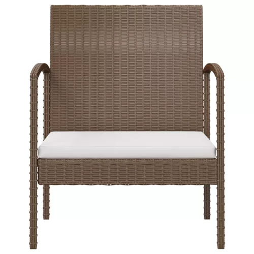  8 részes barna polyrattan kerti bútorszett párnákkal