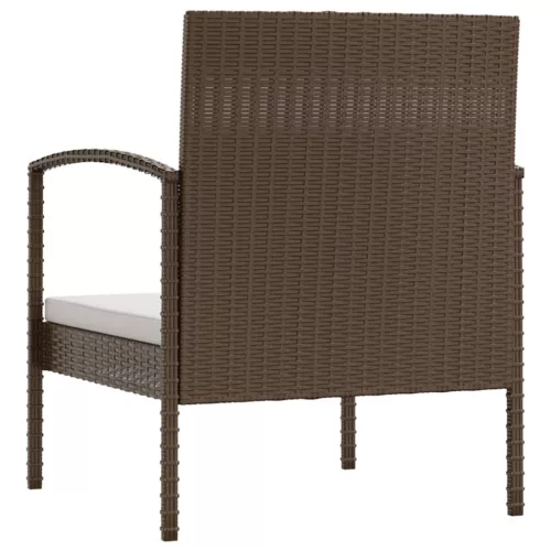  8 részes barna polyrattan kerti bútorszett párnákkal