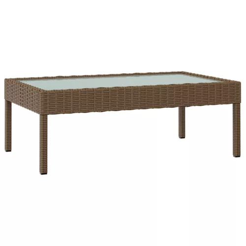  8 részes barna polyrattan kerti bútorszett párnákkal