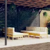  8 részes fenyőfa kerti bútorgarnitúra krémszínű párnákkal 