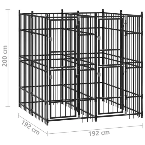  acél kültéri kutyakennel 3,69 m²