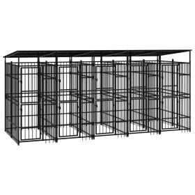  acél kültéri kutyakennel tetővel 9,22 m²