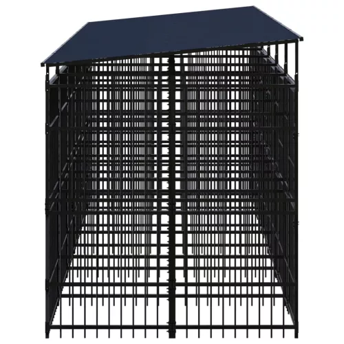  acél kültéri kutyakennel tetővel 11,06 m²