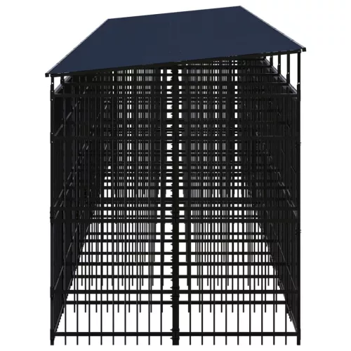  acél kültéri kutyakennel tetővel 18,43 m²