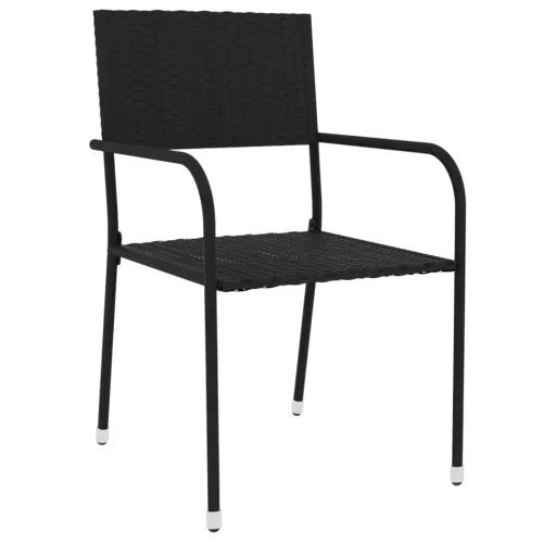  3 részes fekete polyrattan kerti étkezőgarnitúra