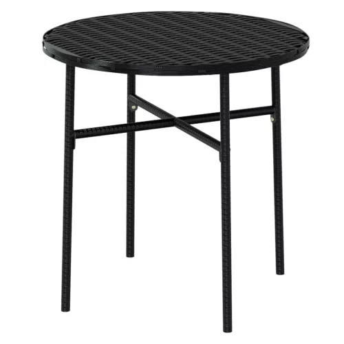  3 részes fekete polyrattan kerti étkezőgarnitúra