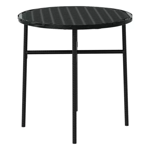  3 részes fekete polyrattan kerti étkezőgarnitúra