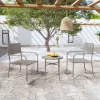  3 részes szürke polyrattan kerti étkezőgarnitúra