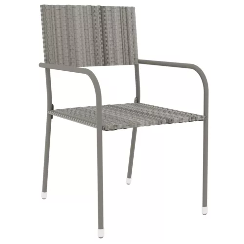  3 részes szürke polyrattan kerti étkezőgarnitúra
