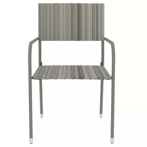  3 részes szürke polyrattan kerti étkezőgarnitúra