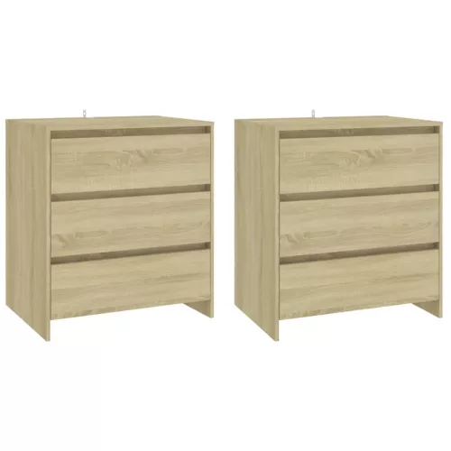  3 részes sonoma tölgy színű szerelt fa tálalószekrény