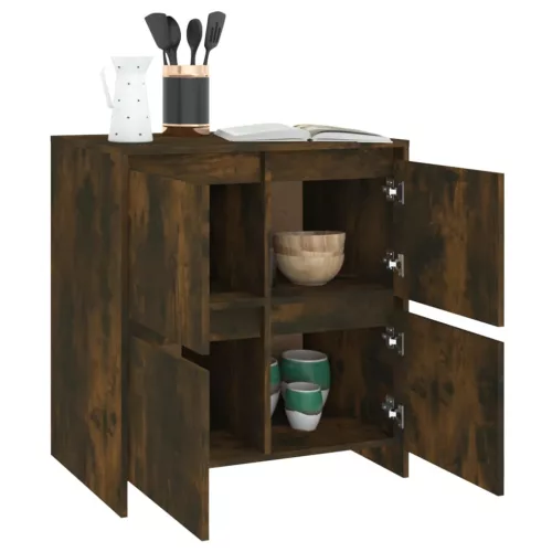  2 db füstös tölgyszínű forgácslap tálalószekrény 70x41x75 cm