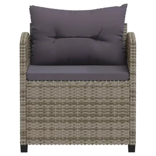 7 részes szürke polyrattan kerti ülőgarnitúra párnákkal