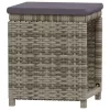  7 részes szürke polyrattan kerti ülőgarnitúra párnákkal