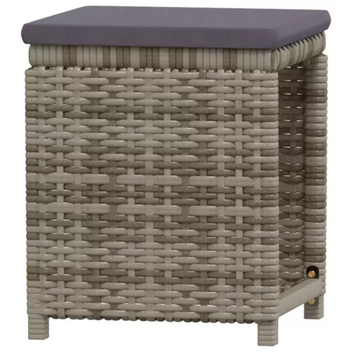  7 részes szürke polyrattan kerti ülőgarnitúra párnákkal