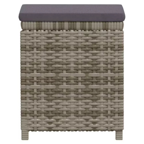  7 részes szürke polyrattan kerti ülőgarnitúra párnákkal