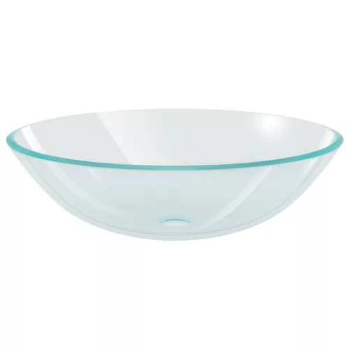  edzett üveg mosdókagyló csapteleppel és leeresztőszeleppel