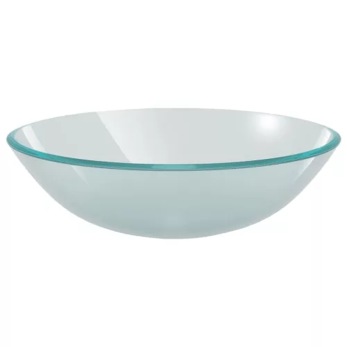  edzett üveg mosdókagyló csapteleppel és leeresztőszeleppel