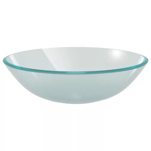  edzett üveg mosdókagyló csapteleppel és leeresztőszeleppel