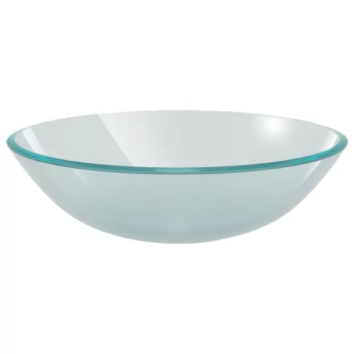  edzett üveg mosdókagyló csapteleppel és leeresztőszeleppel