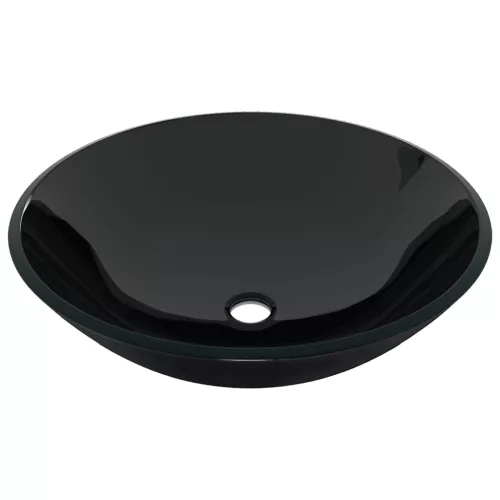  edzett üveg mosdókagyló csapteleppel és leeresztőszeleppel