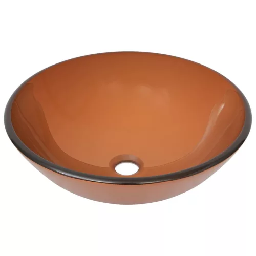  edzett üveg mosdókagyló csapteleppel és leeresztőszeleppel