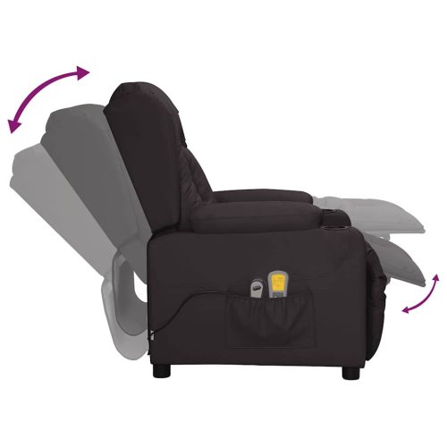  fekete műbőr elektromos masszázsfotel