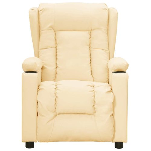  krémszínű műbőr elektromos masszázsfotel