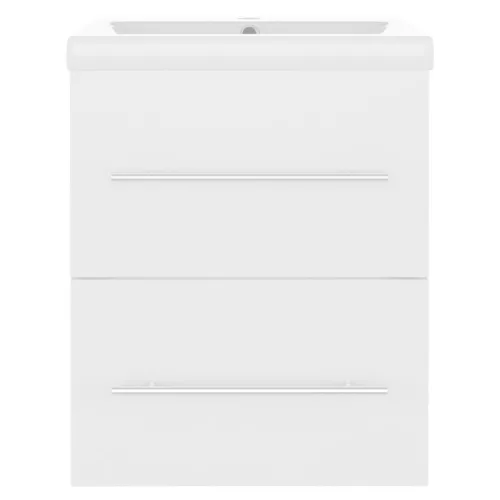  fehér szerelt fa mosdószekrény beépített mosdókagylóval