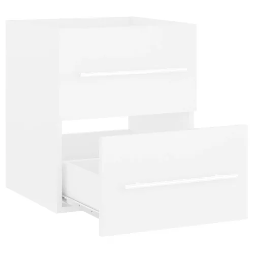  fehér szerelt fa mosdószekrény beépített mosdókagylóval