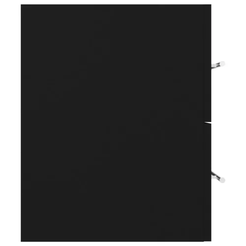  fekete szerelt fa mosdószekrény beépített mosdókagylóval