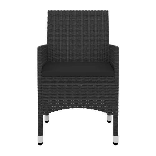  5 részes polyrattan és üveg kerti étkezőgarnitúra párnákkal