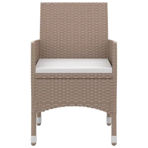  3 részes polyrattan és üveg kerti étkezőgarnitúra párnákkal