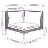  4 részes sötétszürke polyrattan kerti bútorszett párnákkal
