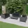  7 részes sötétszürke polyrattan kerti bútorszett párnákkal