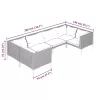  6 részes sötétszürke polyrattan kerti bútorszett párnákkal