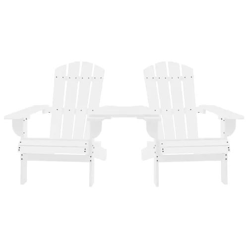  fehér tömör fenyőfa kerti Adirondack székek teázóasztallal