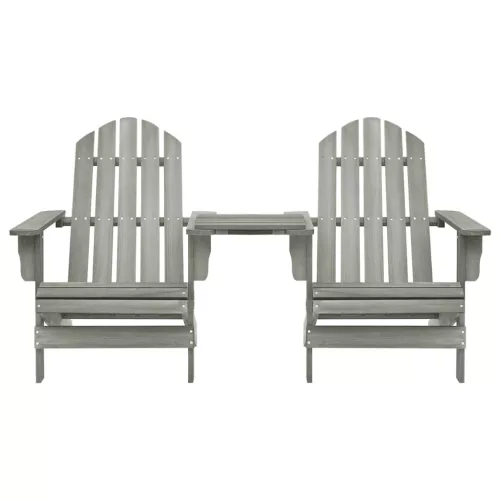  szürke tömör fenyőfa kerti Adirondack székek teázóasztallal