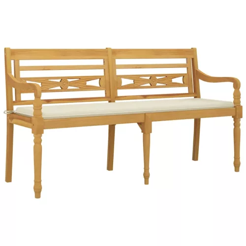  tömör tíkfa Batavia pad krémszínű párnával 150 cm