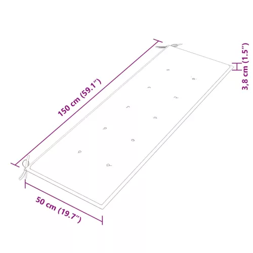  tömör tíkfa Batavia pad krémszínű párnával 150 cm